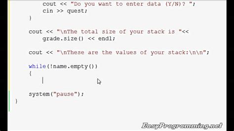 c++ stack example.